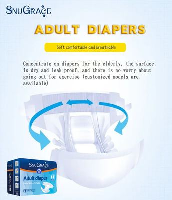 SNUGRACE Adult Diaper предлагает бесплатные образцы для быстрой абсорбции и 75-150 грамм пульпы пульпы